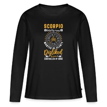 Signe du zodiaque Élément étoile du zodiaque - T-shirt manches longues Premium bio Femme - noir - Devant - Julia (174cm)
