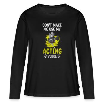 Stage Mask Cinema - T-shirt manches longues Premium bio Femme - noir - Devant - Julia (174cm)