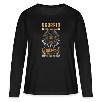 Horoscope Étoiles Personnage - T-shirt manches longues Premium bio Femme - noir - Devant - Julia (174cm)