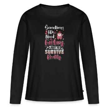 Cadeaux de diablotin Leprechaun - T-shirt manches longues Premium bio Femme - noir - Devant - Julia (174cm)