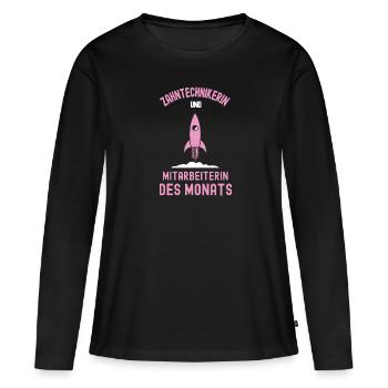Zahntechnikerin Mitarbeiterin des Monats Zahnarzt - Frauen Premium Bio Langarmshirt - Schwarz - Vorne - Julia (174cm)