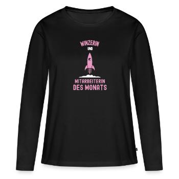 Beste Winzerin Mitarbeiterin des Monats Winzerei - Frauen Premium Bio Langarmshirt - Schwarz - Vorne - Julia (174cm)