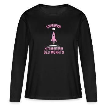 Schneiderin Mitarbeiterin des Monats Schneiderei - Frauen Premium Bio Langarmshirt - Schwarz - Vorne - Julia (174cm)