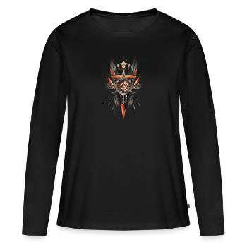 Attrape-rêves - T-shirt manches longues Premium bio Femme - noir - Devant - Julia (174cm)