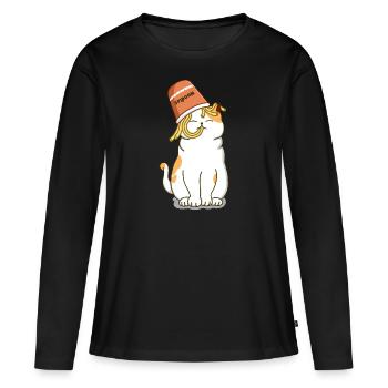 Nudeln Liebhaber - Frauen Premium Bio Langarmshirt - Schwarz - Vorne - Julia (174cm)
