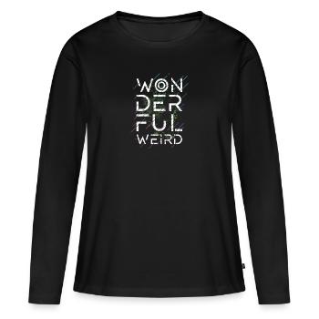 wonderful weird - merveilleux étrange - T-shirt manches longues Premium bio Femme - noir - Devant - Julia (174cm)