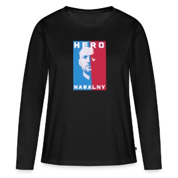 héros, Russie, rip, Alexei Navalny,Navalny - T-shirt manches longues Premium bio Femme - noir - Devant - Julia (174cm)