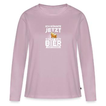 Ich könnte jetzt echt ein Bier vertragen - Frauen Premium Bio Langarmshirt - Altrosa - Vorne - Julia (174cm)