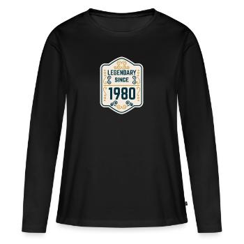 Legendary since 1980 - T-shirt manches longues Premium bio Femme - noir - Devant - Julia (174cm)