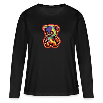 Horror Scary Bear Halloween Jigsaw Bear - Women's Premium Organic Long Sleeve Shirt - black - Front - Julia (174cm)