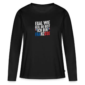 French French France - Women's Premium Organic Long Sleeve Shirt - black - Front - Julia (174cm)