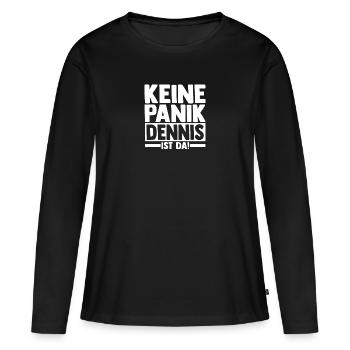 Vorname Dennis - Frauen Premium Bio Langarmshirt - Schwarz - Vorne - Julia (174cm)