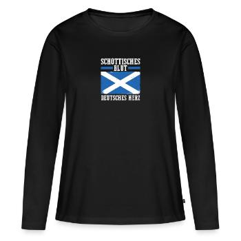 Ecossais Ecossais Ecosse Allemande - T-shirt manches longues Premium bio Femme - noir - Devant - Julia (174cm)