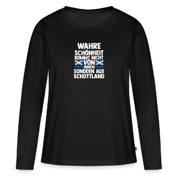 Ecossais Ecosse Ecosse Ecosse - T-shirt manches longues Premium bio Femme - noir - Devant - Julia (174cm)