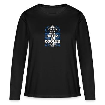 Ecossais Ecosse Ecosse Ecosse - T-shirt manches longues Premium bio Femme - noir - Devant - Julia (174cm)