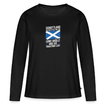 Ecossais Ecosse Ecosse Ecosse - T-shirt manches longues Premium bio Femme - noir - Devant - Julia (174cm)