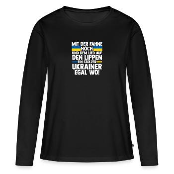 Ukrainer Ukraine - Frauen Premium Bio Langarmshirt - Schwarz - Vorne - Julia (174cm)