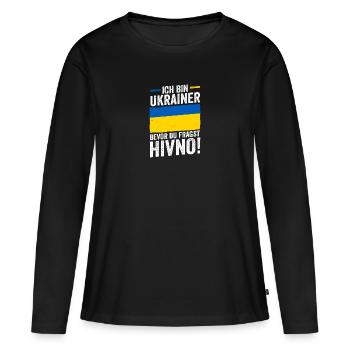 Ukrainer Ukraine - Frauen Premium Bio Langarmshirt - Schwarz - Vorne - Julia (174cm)