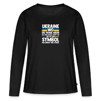 Ukrainer Ukraine - Frauen Premium Bio Langarmshirt - Schwarz - Vorne - Julia (174cm)
