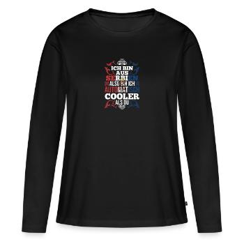 Serbe Serbe Serbie - T-shirt manches longues Premium bio Femme - noir - Devant - Julia (174cm)