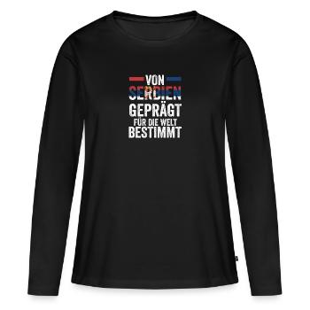 Serbe Serbe Serbie - T-shirt manches longues Premium bio Femme - noir - Devant - Julia (174cm)