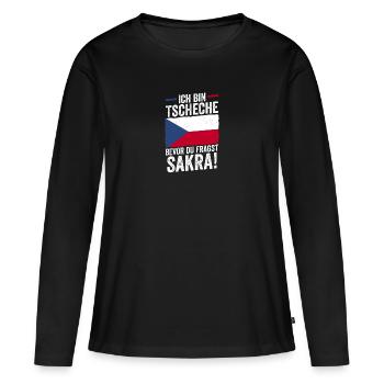 Tchèques République tchèque - T-shirt manches longues Premium bio Femme - noir - Devant - Julia (174cm)