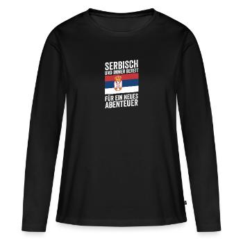 Serbe Serbe Serbie - T-shirt manches longues Premium bio Femme - noir - Devant - Julia (174cm)