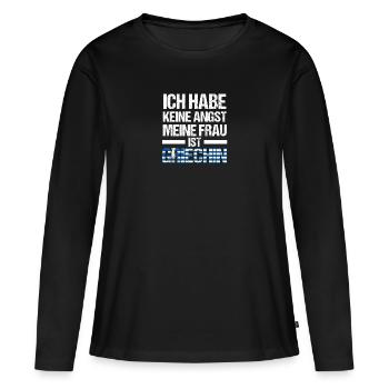 Grecs Grèce - T-shirt manches longues Premium bio Femme - noir - Devant - Julia (174cm)