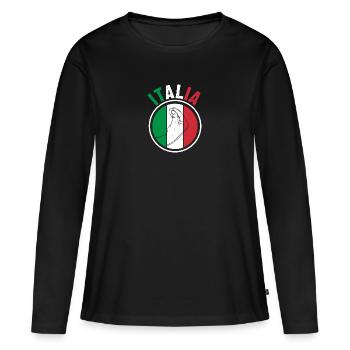 Italie Italien Italien Italie - T-shirt manches longues Premium bio Femme - noir - Devant - Julia (174cm)