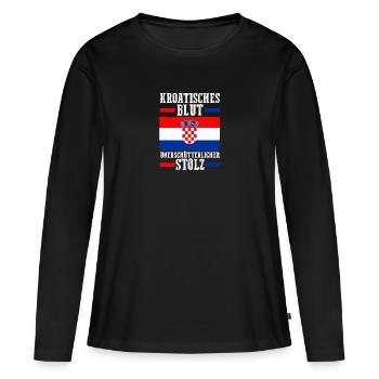 Croate Croate Croatie - T-shirt manches longues Premium bio Femme - noir - Devant - Julia (174cm)