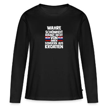 Croate Croate Croatie - T-shirt manches longues Premium bio Femme - noir - Devant - Julia (174cm)