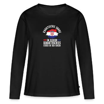 Croate Croate Croatie - T-shirt manches longues Premium bio Femme - noir - Devant - Julia (174cm)