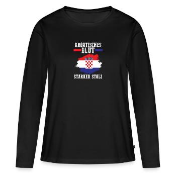 Croate Croate Croatie - T-shirt manches longues Premium bio Femme - noir - Devant - Julia (174cm)
