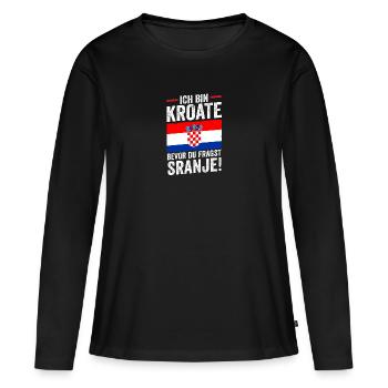 Croate Croate Croatie - T-shirt manches longues Premium bio Femme - noir - Devant - Julia (174cm)