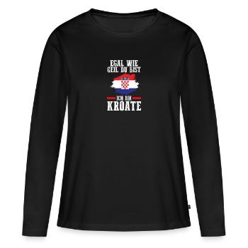 Croate Croate Croatie - T-shirt manches longues Premium bio Femme - noir - Devant - Julia (174cm)