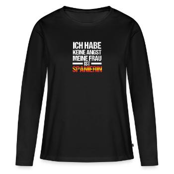 Spanier Spanien - Frauen Premium Bio Langarmshirt - Schwarz - Vorne - Julia (174cm)