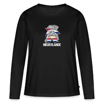 Pays-Bas Pays-Bas - T-shirt manches longues Premium bio Femme - noir - Devant - Julia (174cm)