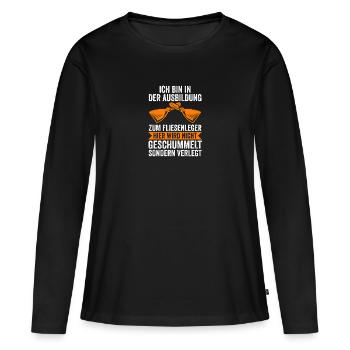 Formation Pose de Carrelage Apprenti Pose de Carrelage Auzbi - T-shirt manches longues Premium bio Femme - noir - Devant - Julia (174cm)