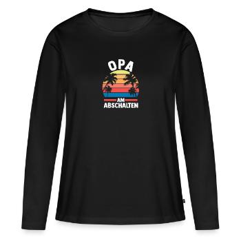Urlaub Urlauber Großvater Opa - Frauen Premium Bio Langarmshirt - Schwarz - Vorne - Julia (174cm)