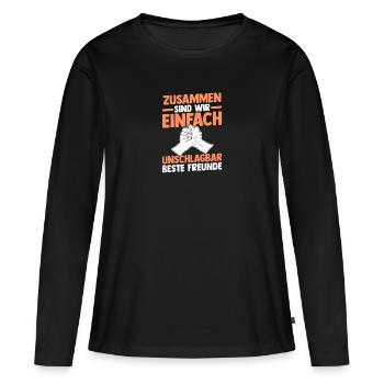 Beste Freunde - Frauen Premium Bio Langarmshirt - Schwarz - Vorne - Julia (174cm)