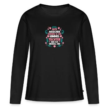Filles Fille - T-shirt manches longues Premium bio Femme - noir - Devant - Julia (174cm)