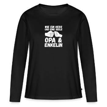 Opa Und Enkel - Frauen Premium Bio Langarmshirt - Schwarz - Vorne - Julia (174cm)