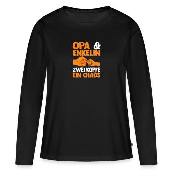 Opa Und Enkel - Frauen Premium Bio Langarmshirt - Schwarz - Vorne - Julia (174cm)