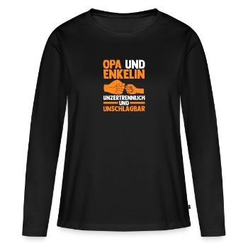 Opa Und Enkel - Frauen Premium Bio Langarmshirt - Schwarz - Vorne - Julia (174cm)