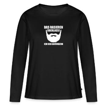 Barbu Barbu Barbe - T-shirt manches longues Premium bio Femme - noir - Devant - Julia (174cm)