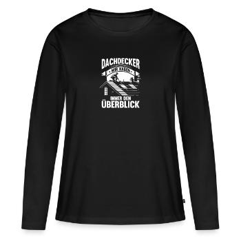 Maître Couvreur Couvreur - T-shirt manches longues Premium bio Femme - noir - Devant - Julia (174cm)