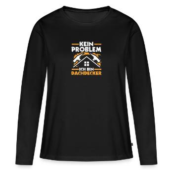 Maître Couvreur Couvreur - T-shirt manches longues Premium bio Femme - noir - Devant - Julia (174cm)