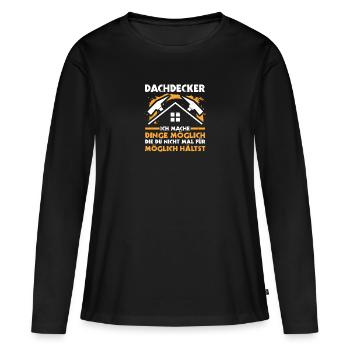 Maître Couvreur Couvreur - T-shirt manches longues Premium bio Femme - noir - Devant - Julia (174cm)
