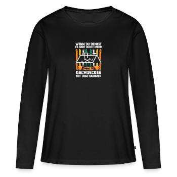 Maître Couvreur Couvreur - T-shirt manches longues Premium bio Femme - noir - Devant - Julia (174cm)