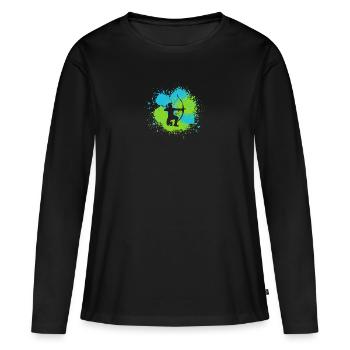 Archer Tir à l’arc - T-shirt manches longues Premium bio Femme - noir - Devant - Julia (174cm)